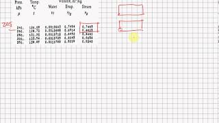 Interpolation of steam tables by ratio equation RDG Georgian College [upl. by Nickelsen]