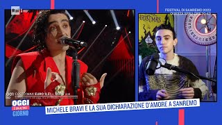 Michele Bravi e la sua dichiarazione damore a Sanremo  Oggi è un altro giorno 04022022 [upl. by Tabbatha]