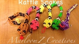 Rainbow Loom Rattle Snake Charm Gomitas Serpent [upl. by Cirillo882]