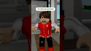 POLICE SAVES HIM FROM WEIRD CASHIER ON ROBLOX BROOKHAVEN RP shorts roblox brookhaven [upl. by Corabella53]