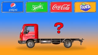 CORRECTLY GUESS THE RIGHT DRINK TRUCK CAR  Coca Cola Pepsi Popular Sodas  MENEBAK GAMBAR MINUM [upl. by Einnel]