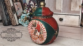 Decoupage on Plastic Sweetie Jar [upl. by Tyra]