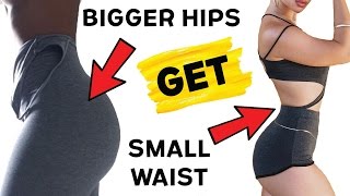 ❤️ How To Get A Smaller Waist and Bigger Hips 🍑  4 Workouts For Tiny Waist and Wider Hips [upl. by Eenram]