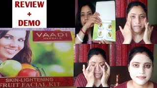 ReviewDemoVaadi Herbals Skin Lightening Fruit Facial KitSupermom Priyanka [upl. by Jdavie]