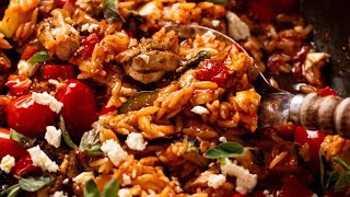 One Pot Greek Chicken Risoni Orzo [upl. by Dinah118]