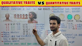 Difference between quantitative traits and Qualitative traits  Muneer Ahmed  mdcat  etea [upl. by Brennen]