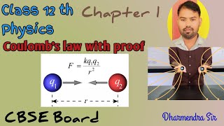 class 12 coulombs law derivation  chapter 1 electric charge and field  by Dharmendra Sir [upl. by Annawd]