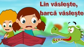 Lin văsleşte barcă văsleşte  Row Your Boat Song în română  Cantece pentru copii cu ratuste [upl. by Angi]