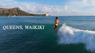 Pro Longboarders Surf in Waikīkī at Sunset  Close up Drone angles [upl. by Zobias]