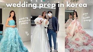 getting married in seoul 🇰🇷 wedding photoshoot dresses tuxedo fittings korean wedding culture [upl. by Erdnoid]