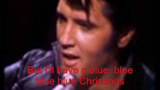 Blue Christmas with Lyrics by Elvis Presley [upl. by Kral]