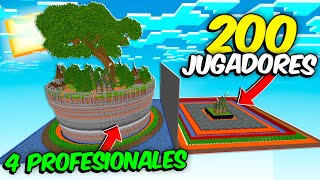 4 Constructores PRO vs 200 NOOBS hacen una BASE SEGURA en Minecraft [upl. by Mariano]