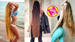 Real Life Rapunzels 2023  Best Extremely Long Hair Girls  Satisfying Hair Video [upl. by Ahsiled887]