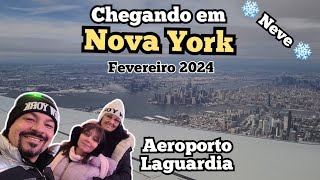 chegando em Nova York aeroporto Laguardia com neve [upl. by Yrro767]