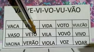 FICHA DE LEITURA DA LETRA VVAMOS APRENDER LER E ESCREVER EM APENAS [upl. by Ynnaf]