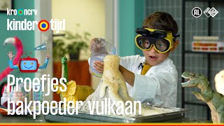 🔬🔍 Bakpoeder Vulkaan  Proefjes Kindertijd KRONCRV [upl. by Aynodal]