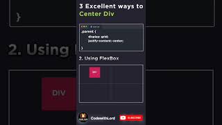 3 consecutive way to center the div using css shorts viral trending youtube youtubealgorithm [upl. by Erica714]