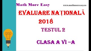 Evaluare Nationala clasa 6 2018Testul 2 [upl. by Caundra]