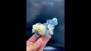 Blue CelestineCrystals  Calcite  CelestineSpecimen  FineMineral [upl. by Aleacem955]