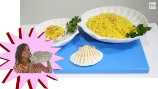 Risotto Dorato allo Zafferano con Gamberetti e Cappesante  Le Ricette di Alice [upl. by Bain894]