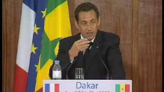 Discours de Dakar de Nicolas Sarkozy 26 juillet 2007 [upl. by Acinnor]