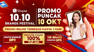 Promo Brand Terbesar Hanya 1 Hari  10 Oktober Promo Puncak Shopee 1010 Brands Festival [upl. by Bev]