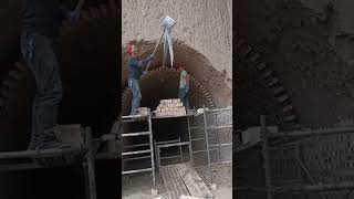 Installation process of grouting pipe for underground storage room arch door [upl. by Niryt]