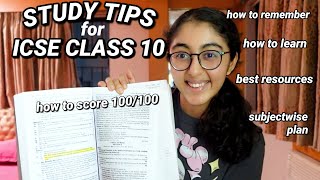 49 study tips for ICSE Class 10  Physics Maths English Etc [upl. by Ynohtnad]