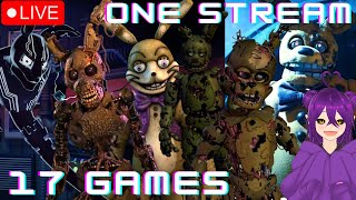 ALL FNAF GAMES MARATHON PART 2 STILL ALL IN ONE DAY  Vtuber Plays FNAF Games [upl. by Upton]