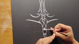 Pinstriping Design  Step by Step [upl. by Rudyard]