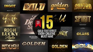 15 PREMIUM GOLD TEXT EFFECTS FOR EVERY CREATIVEfree download [upl. by Sihonn54]