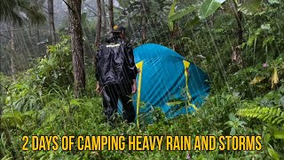 Camping in heavy rain and nonstop storms sleeping in a tent is very comfortable and peaceful [upl. by Nerfe649]