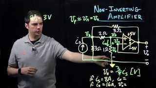 Circuits I Example with NonInverting Amplifier Circuit [upl. by Hessney]