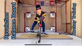 Balance Board Hockey Training 7 years old [upl. by Coppock]