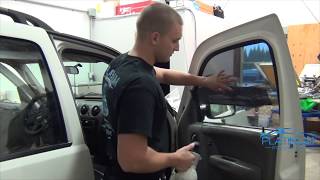 How To Professionally Tint  Jeep Liberty Front Door Window [upl. by Nim]