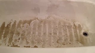 How To Clean Bathtub Stains Easy Bathroom Cleaning With Bar Keepers Friend [upl. by Reppep]