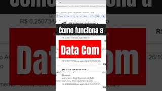 Data Com e Data Ex proventos dividendos bolsadevalores viverdedividendos acoesdividendos [upl. by Adamec]