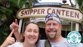 Skipper Canteen Restaurant Lunch Review  Magic Kingdom Halloween Decor  Grave Digger Popcorn Bowl [upl. by Etaner]