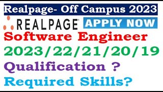 Realpage hiring 202322212019 Batch  Off Campus Drive  No  Criteria  Required Skillsitjobs [upl. by Foy]