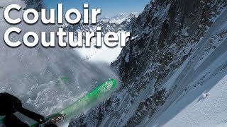 Couloir Couturier Voie Washburn Aiguille Verte ski de pente raide alpinisme Chamonix MontBlanc [upl. by Baelbeer911]