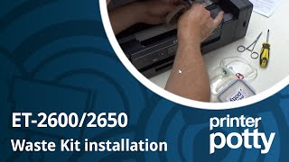 Waste ink kit installation Epson ET2650  2600 [upl. by Winson900]