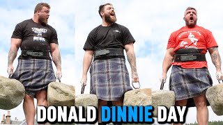 All 3 Stoltman Brothers Lift The HISTORIC DINNIE STONES  Donald Dinnie Day 2023 [upl. by Anauqal]