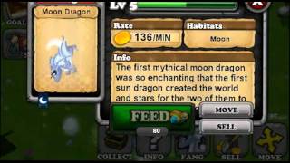 Dragonvale  NEW Moon Dragon Evolution [upl. by Langdon]