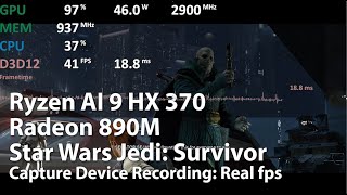 Star Wars Jedi Survivor Ryzen AI 9 HX 370 APU with Radeon 890M Gameplay Benchmark Test [upl. by Inami]