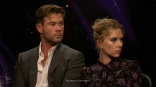 Chris Hemsworth letting Scarlett Johansson lean on him during Avengers Endgame Interview [upl. by Tuchman]