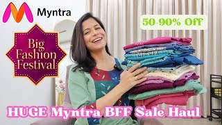 Huge Myntra Big Fashion Festival Sale Haul l Kurtis amp Kurta Sets 5090 Off Dream Simple [upl. by Piggy]