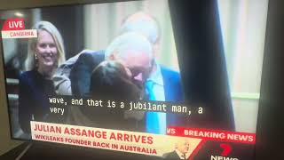 Julian Assange is back in Canberra Australia Live [upl. by Nalyr]