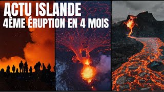 Islande  4ème éruption en 4 mois sur la péninsule de Reykjanes [upl. by O'Shee]