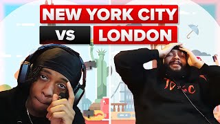 AMERICANS REACT TO NEW YORK CITY VS LONDON  CITY COMPARISON [upl. by Urien]