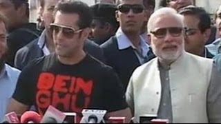 Salman flies kites with Modi praises him but no clear endorsement [upl. by Noynek104]